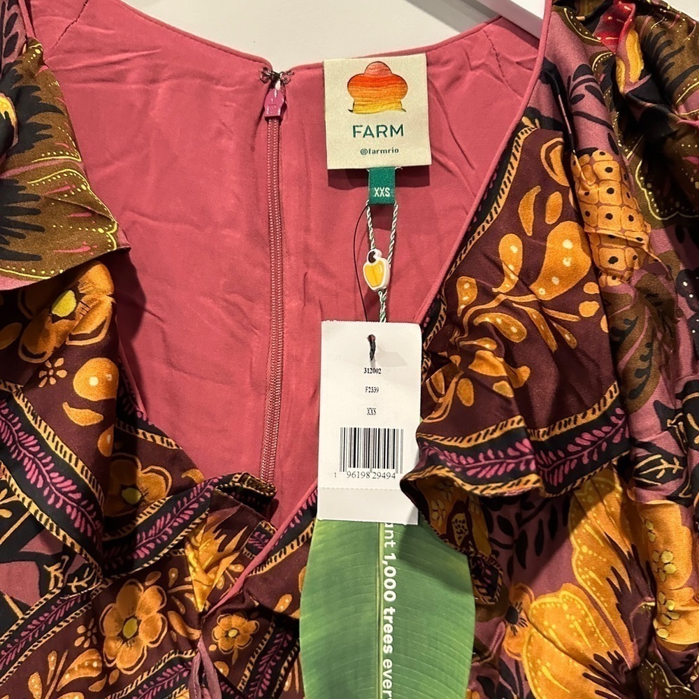 NWT Farm Rio Floral Maxi Luxury Euro Summer Vacation Spring Break Unique - Picture 2 of 10